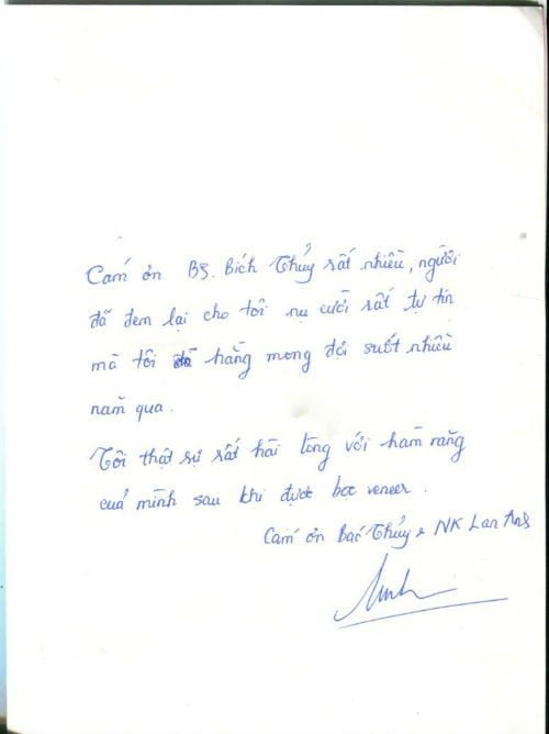 cam on bac sy nha khoa bich thuy